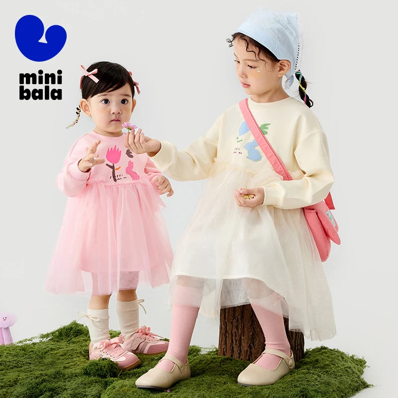 Kids’ Mesh Splice Sweatshirt Dress SnugBubs Australia