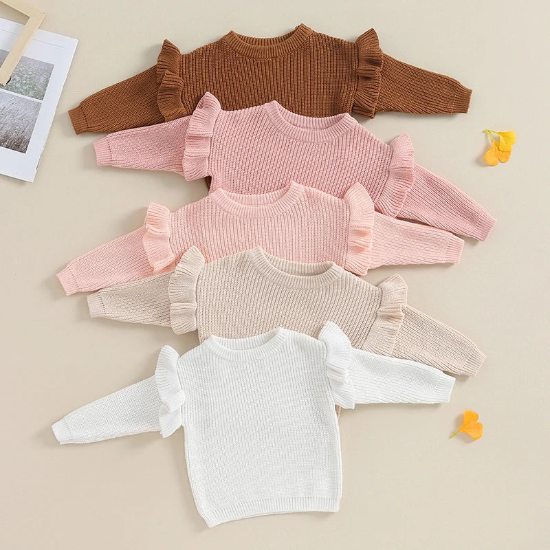 Baby Solid Color Ruffle Sweater SnugBubs Australia