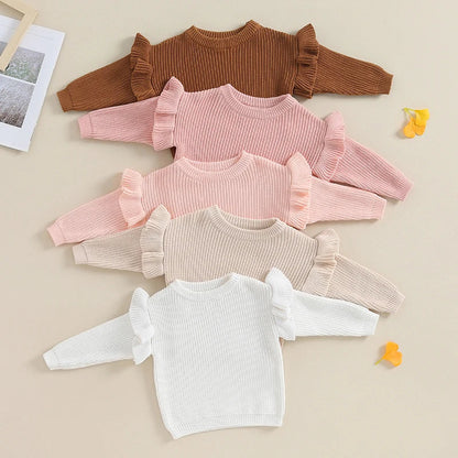 Baby Solid Color Ruffle Sweater SnugBubs Australia