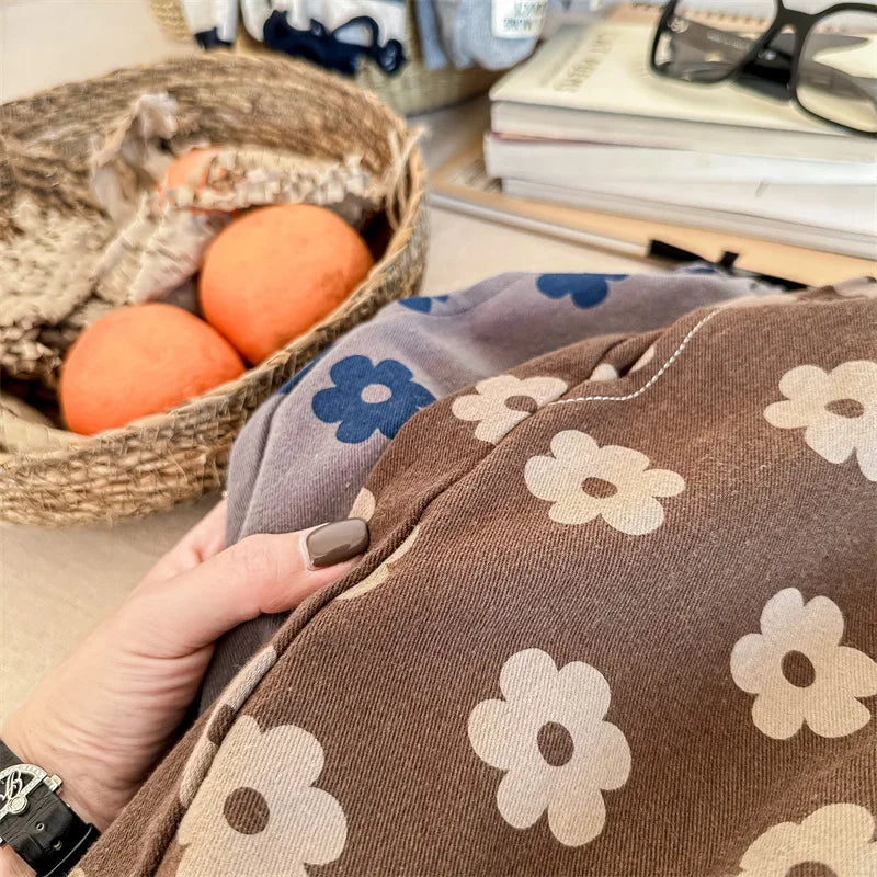 Autumn New Children Loose Trousers Vintage Flower Print Girls Harem Pants Baby Boys Casual Pants Cotton Baby Trousers Clothes SnugBubs Australia