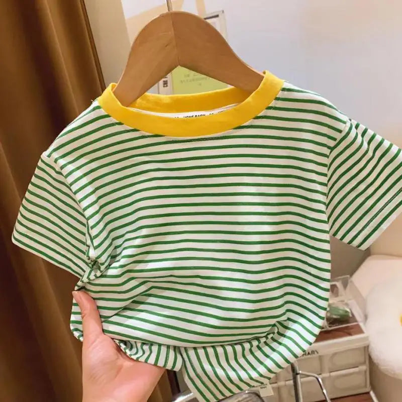 Striped Cotton T-Shirt SnugBubs Australia