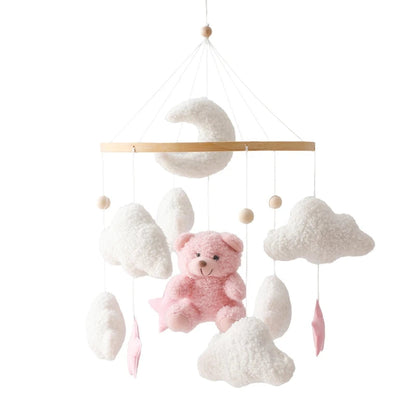Wooden Mobile Bed Bell Crib Bracket Animal Kingdom Soft Felt Bed Bell Newborn Music Box Hanging Toy Baby Toys S for 0 12 Months SnugBubs Australia
