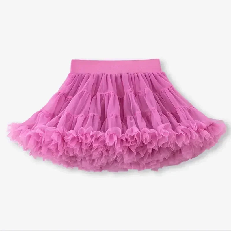 Girls Fluffy Tulle Tutu Skirt – Lace & Chiffon Dance Pettiskirt SnugBubs Australia
