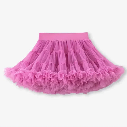 Girls Fluffy Tulle Tutu Skirt – Lace & Chiffon Dance Pettiskirt SnugBubs Australia