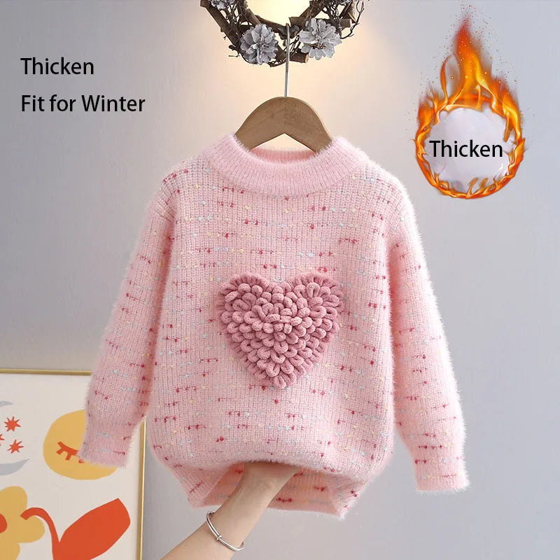 Children’s Knit Heart Sweater – Colorful Polka Dot Pullover SnugBubs Australia