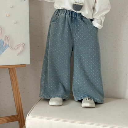 Wide-Leg Denim Pants SnugBubs Australia