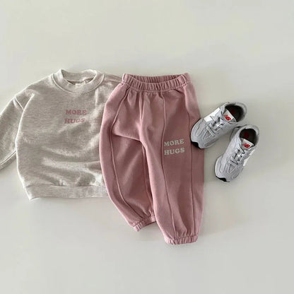 Cute Letter Print Sweatshirt & Pants 2-Piece Outfit SnugBubs Australia