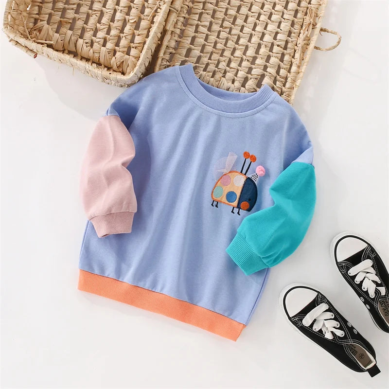 Girls Ladybug Hooded Sweatshirt – Cozy Toddler Pullover for Autumn & Spring SnugBubs Australia