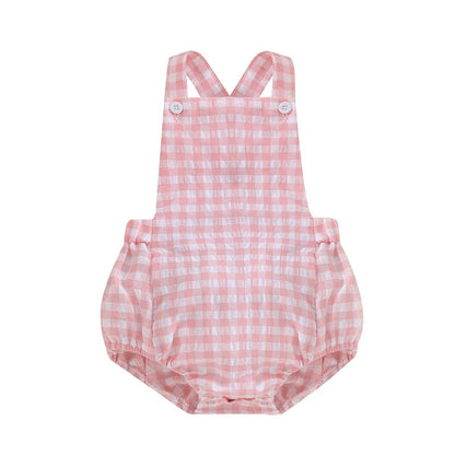 Summer Baby Romper Plaid & Stripe Print SnugBubs Australia