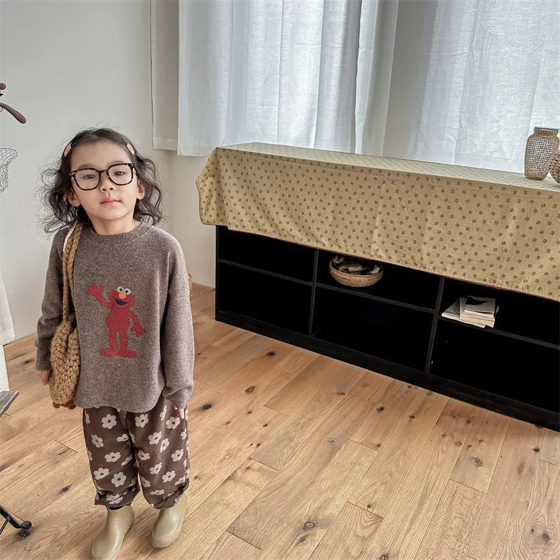 Autumn New Children Loose Trousers Vintage Flower Print Girls Harem Pants Baby Boys Casual Pants Cotton Baby Trousers Clothes SnugBubs Australia