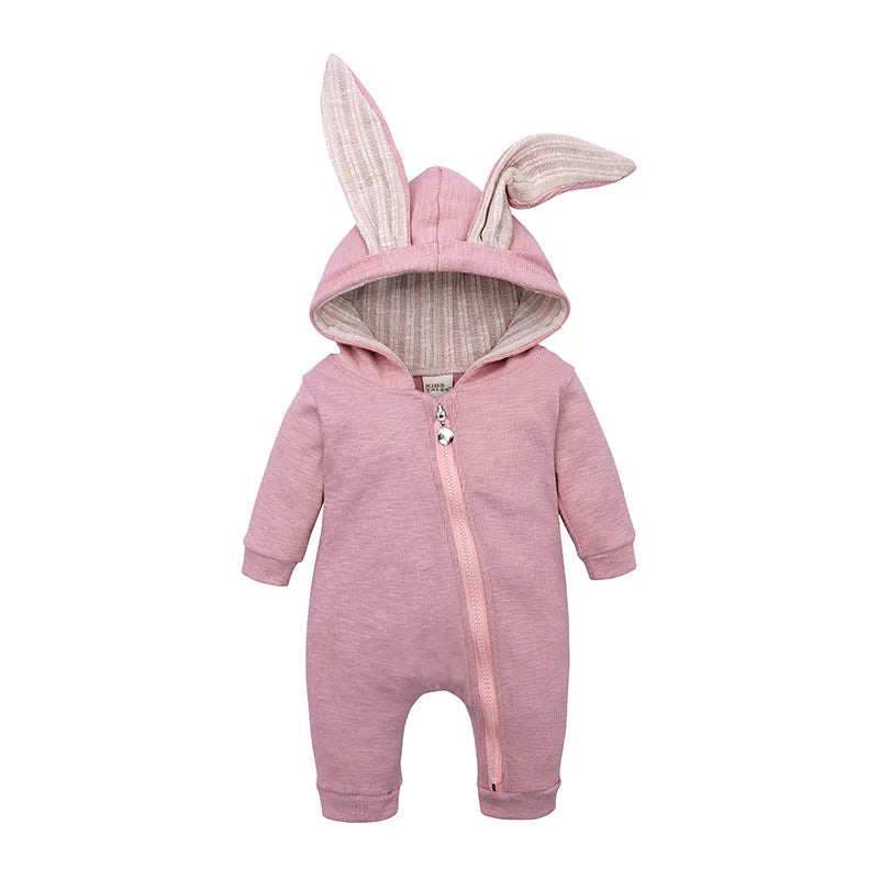 Baby Romper with Rabbit Ears – Cotton Long Sleeve Onesie (Unisex) SnugBubs Australia