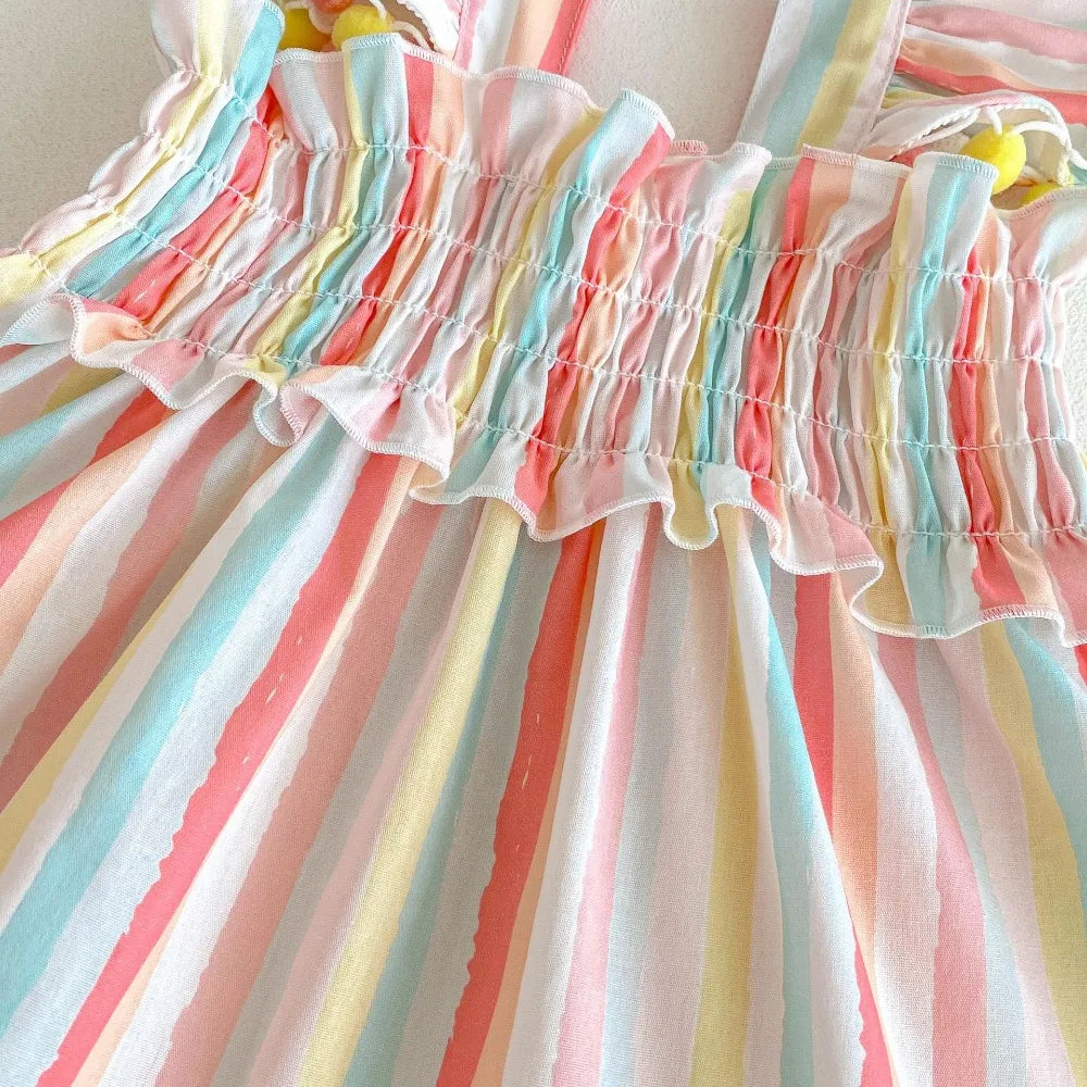 Princess Striped A-Line Dress for Girls SnugBubs Australia