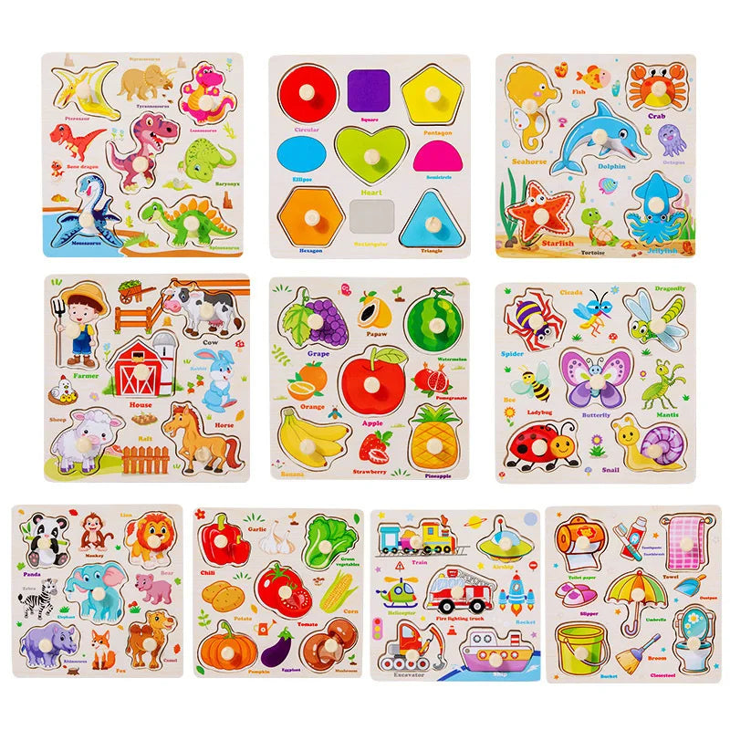 Montessori Wooden Puzzle Collection