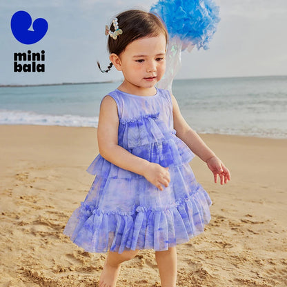 Mini Bala Girls Artistic Mesh Dress SnugBubs Australia