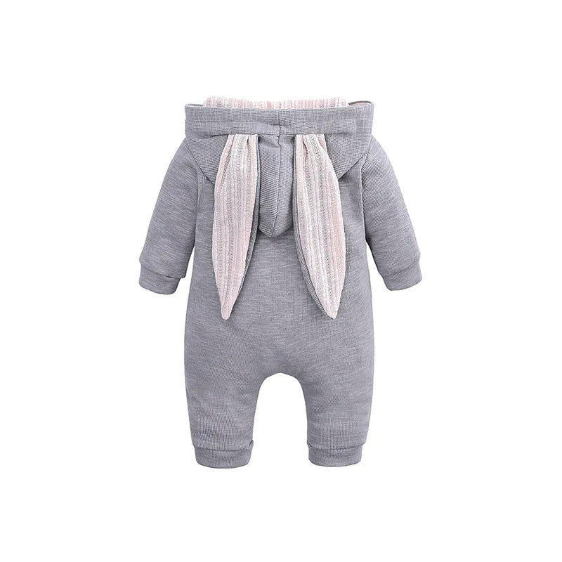 Baby Romper with Rabbit Ears – Cotton Long Sleeve Onesie (Unisex) SnugBubs Australia