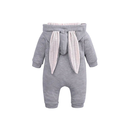 Baby Romper with Rabbit Ears – Cotton Long Sleeve Onesie (Unisex) SnugBubs Australia