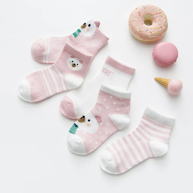 5Pairs/lot 0-2Y Infant Baby Socks Baby Socks for Girls Cotton Mesh Cute Newborn Boy Toddler Socks Baby Clothes Accessories SnugBubs Australia