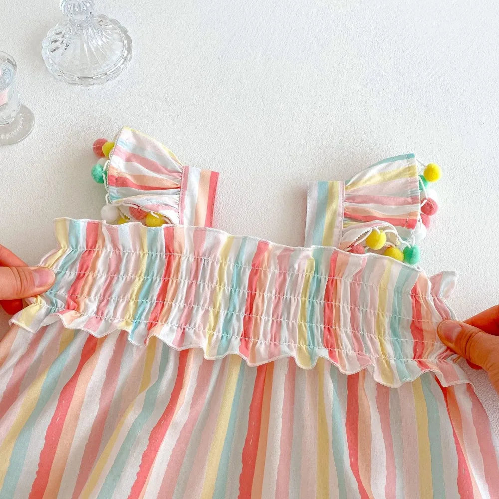 Princess Striped A-Line Dress for Girls SnugBubs Australia