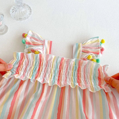 Princess Striped A-Line Dress for Girls SnugBubs Australia