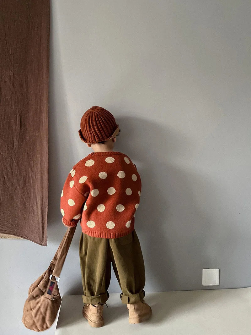 Vintage Polka Dot Knit Sweater SnugBubs Australia