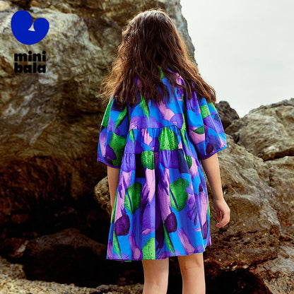 Mini Bala Girls Pure Cotton Beach Dress SnugBubs Australia