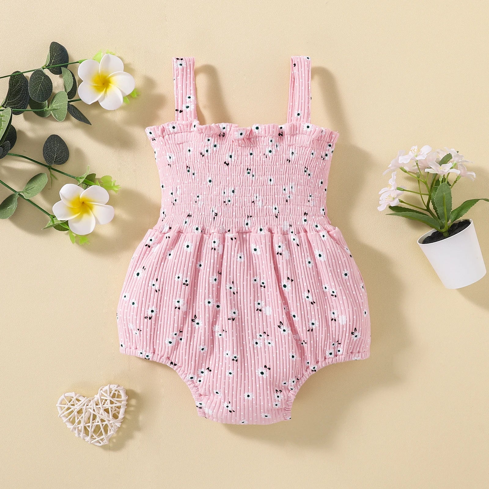 Floral & Polka Dot Print Bodysuit with Bow Waist SnugBubs Australia