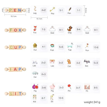 Montessori Word Spelling Game – Kids Educational Puzzle with Picture Matching Cards SnugBubs Australia