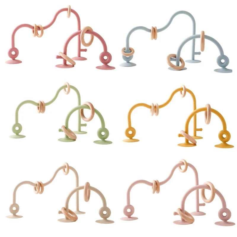 Montessori Silicone & Wooden Baby Bead Maze Toy SnugBubs Australia