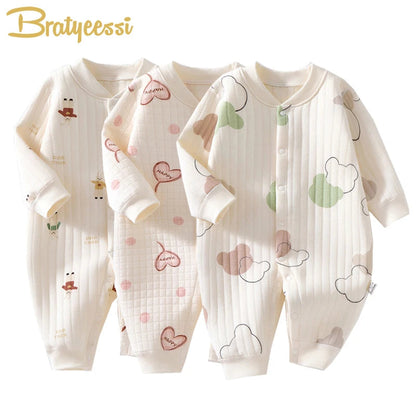 3 Layers Newborn Romper Cotton Bear Bunny Cartoon Baby Girl Jumpsuit Autumn Winter Toddler Outfit Infant Onesie Kids Boy Clothes SnugBubs Australia