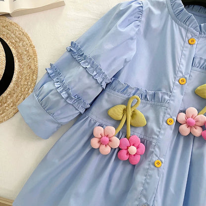 Sunflower Dreams Long Sleeve Dress SnugBubs Australia