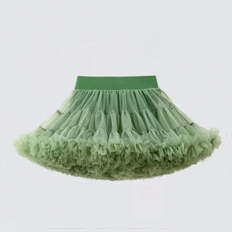 Girls Fluffy Tulle Tutu Skirt – Lace & Chiffon Dance Pettiskirt SnugBubs Australia