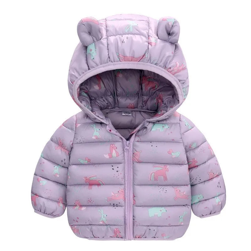 Girls Lightweight Hooded Down Jacket - SnugBubs Australia