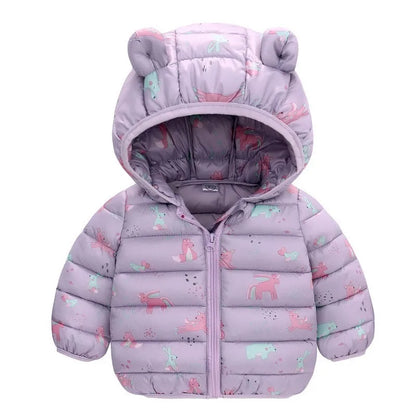 Girls Lightweight Hooded Down Jacket - SnugBubs Australia