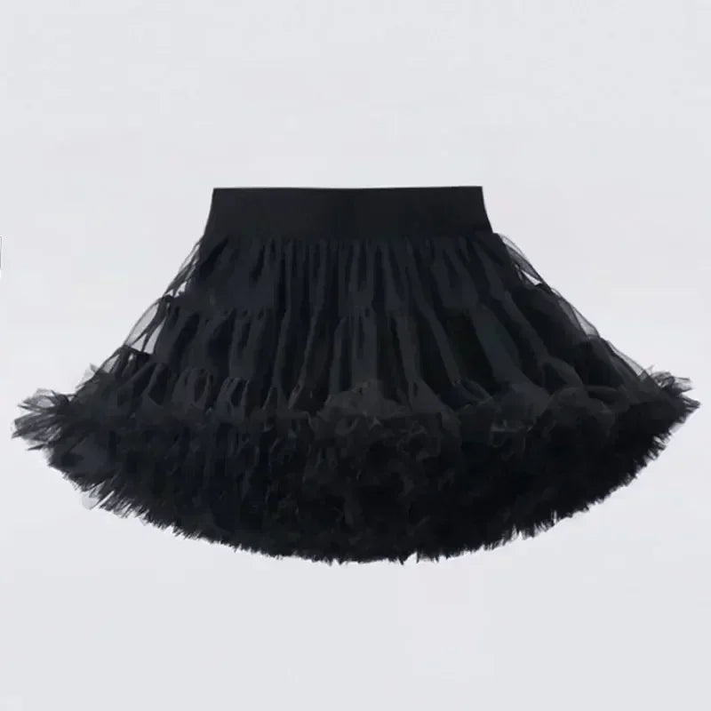 Girls Fluffy Tulle Tutu Skirt – Lace & Chiffon Dance Pettiskirt SnugBubs Australia