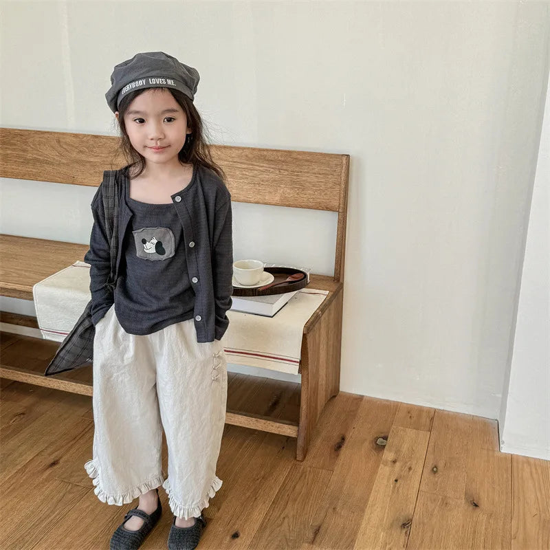 Baby Girl Wide Ankle Length Pants SnugBubs Australia