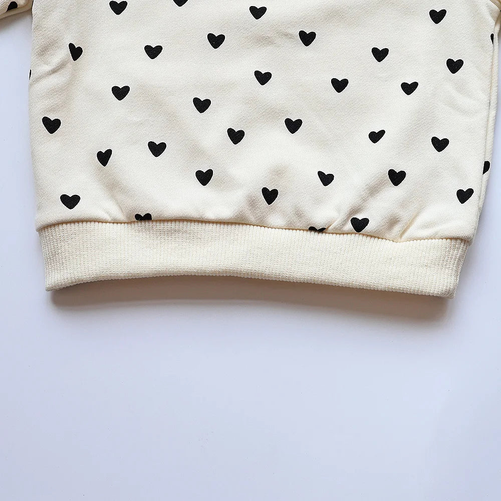 Full Heart Print Baby Hoodie Set SnugBubs Australia