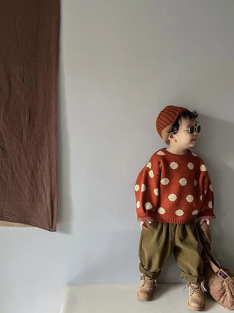 Vintage Polka Dot Knit Sweater SnugBubs Australia