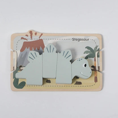 Montessori Wooden Dinosaur Threading Toy – Fine Motor Puzzle for Toddlers SnugBubs Australia