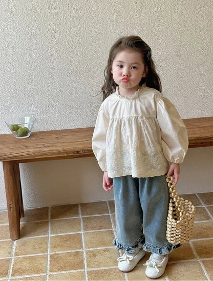 Girls' Wide-Leg Lace Jeans SnugBubs Australia