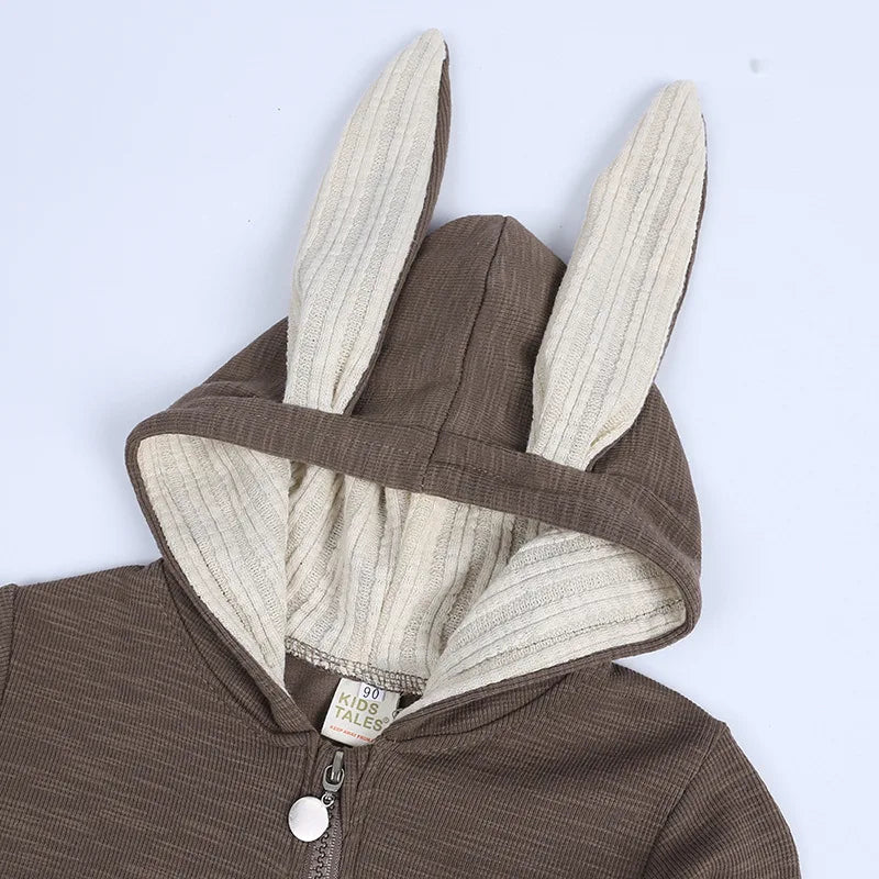 Baby Romper with Rabbit Ears – Cotton Long Sleeve Onesie (Unisex) SnugBubs Australia
