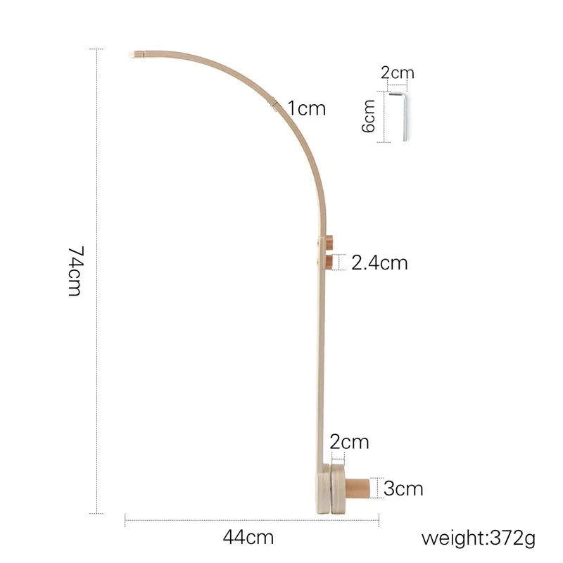 Wooden Mobile Bed Bell Crib Bracket Animal Kingdom Soft Felt Bed Bell Newborn Music Box Hanging Toy Baby Toys S for 0 12 Months SnugBubs Australia