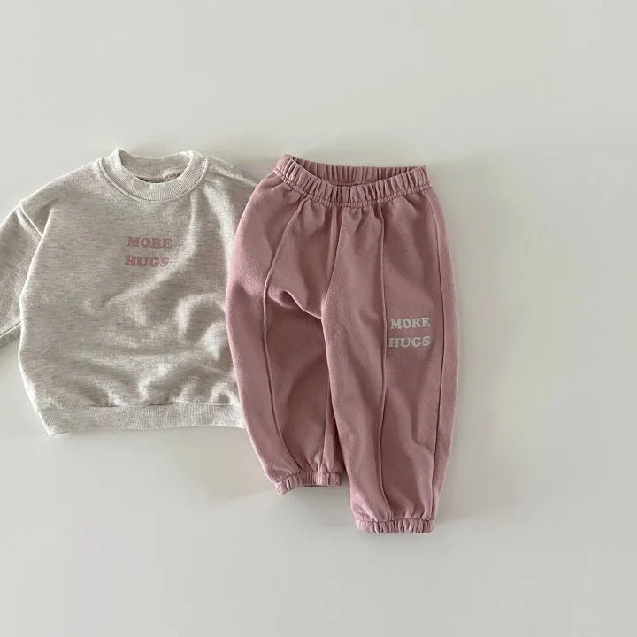 Cute Letter Print Sweatshirt & Pants 2-Piece Outfit SnugBubs Australia