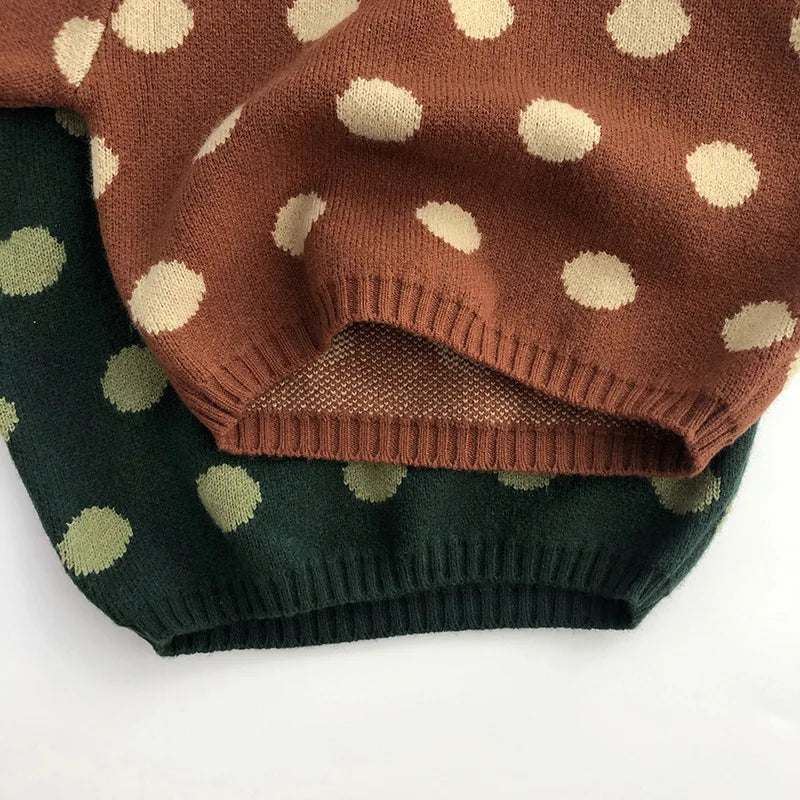 Vintage Polka Dot Knit Sweater SnugBubs Australia