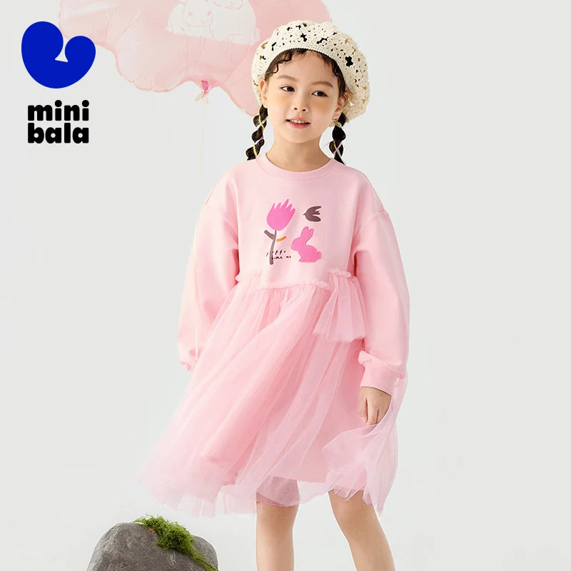 Kids’ Mesh Splice Sweatshirt Dress SnugBubs Australia
