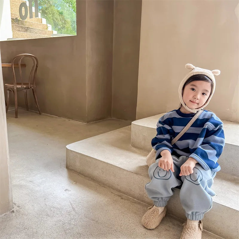 Cute Cartoon Print Thickened Cotton Casual Trousers SnugBubs Australia