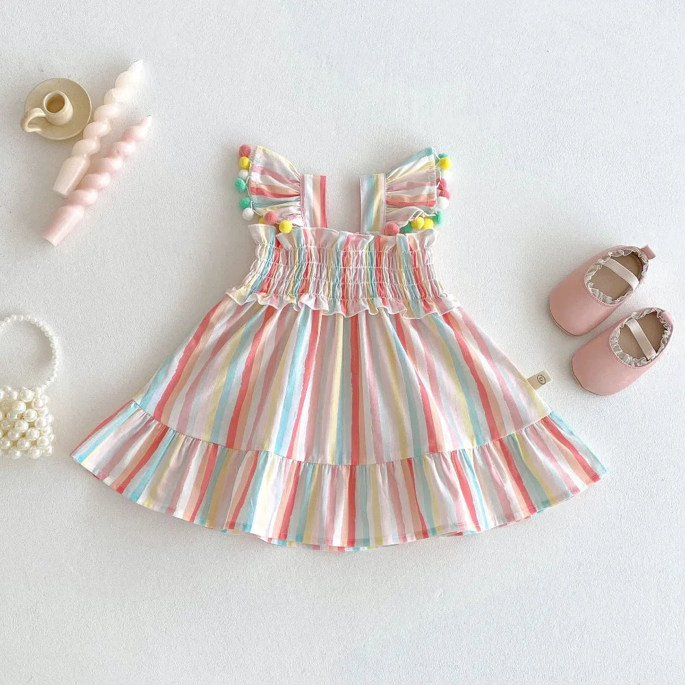 Princess Striped A-Line Dress for Girls SnugBubs Australia