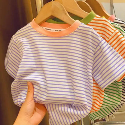 Striped Cotton T-Shirt SnugBubs Australia