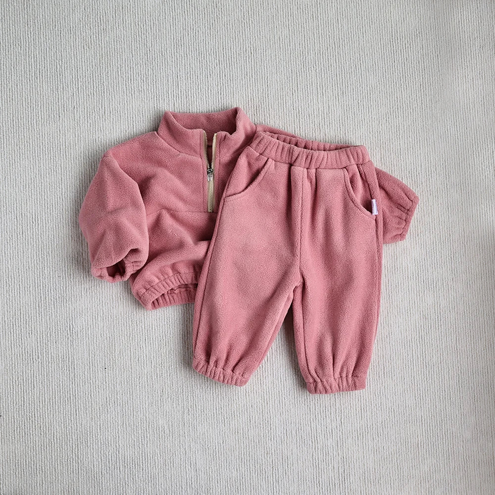 Baby Teddy Fleece Hoodie Set - SnugBubs Australia