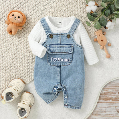 Baby Boy Outfit – Casual T-Shirt & Adjustable Suspender Pants SnugBubs Australia