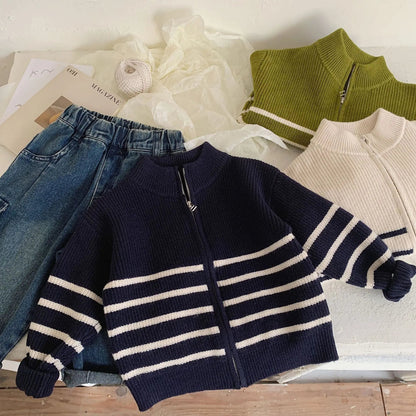 Kids Striped Sweater Jacket SnugBubs Australia
